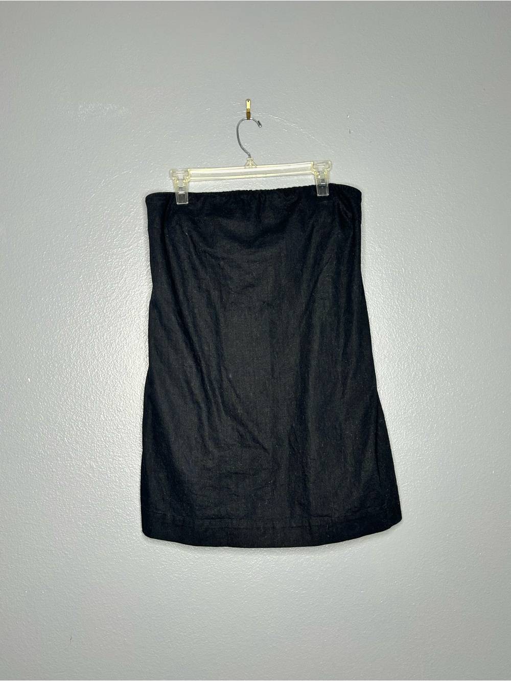 Free People Black Strapless Linen CottonDark Romantic Cocktail Mini Dress Large - Picture 4 of 8